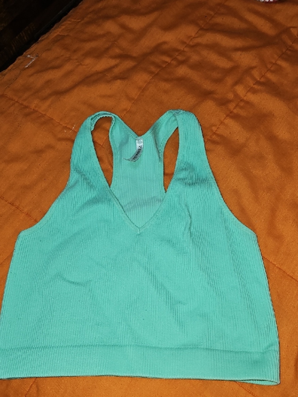 Zenana Green Ribbed Sports Bra. Sz Lg/xlg. Used